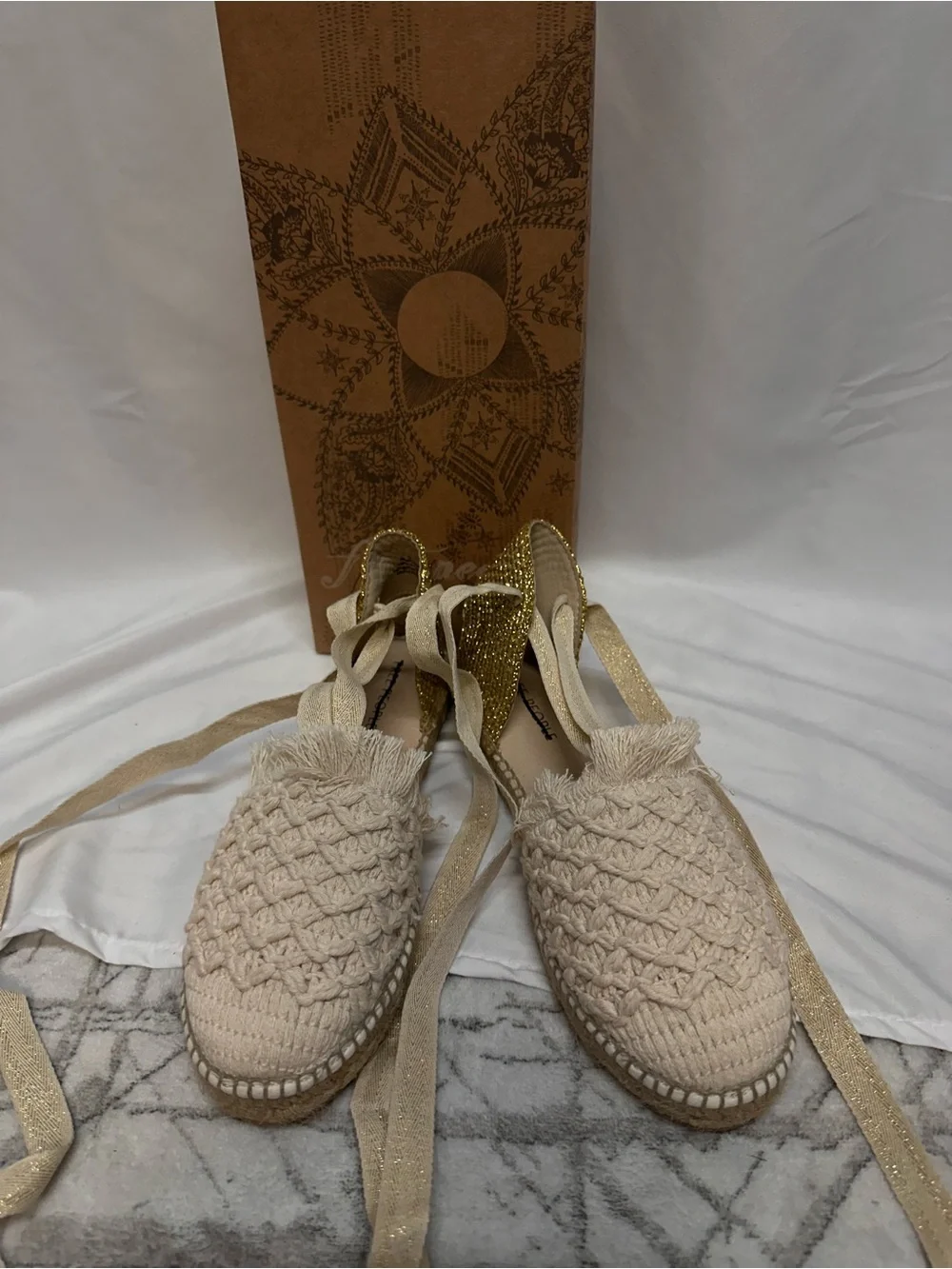 Free People Espadrille Lace-Up Sandals - Cream